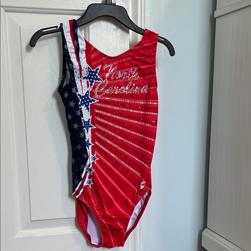 GK Red and Blue Gymnastics Leotard